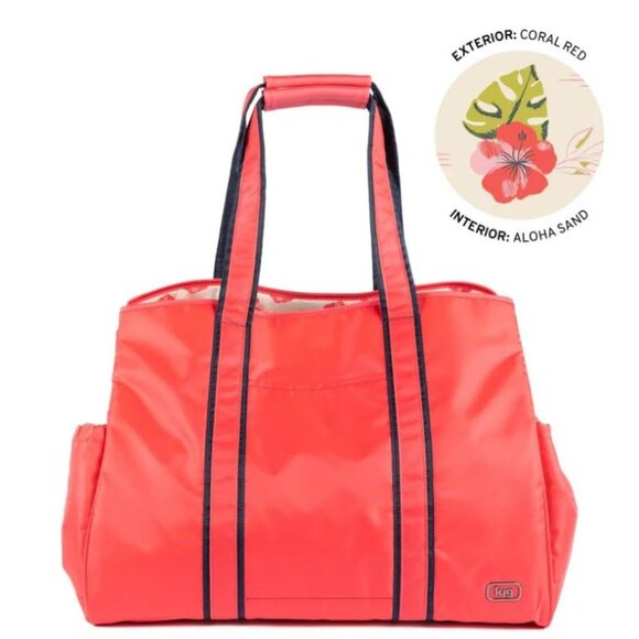 Lug Rover X-Large Carry-All Tote Coral Red with Aloha Sand Interior- New Color! - Picture 1 of 10